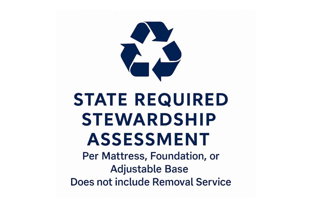 State Required Stewardship Assessment per Mattress, Foundation, or Adjustable Base. Does not include Removal Service.